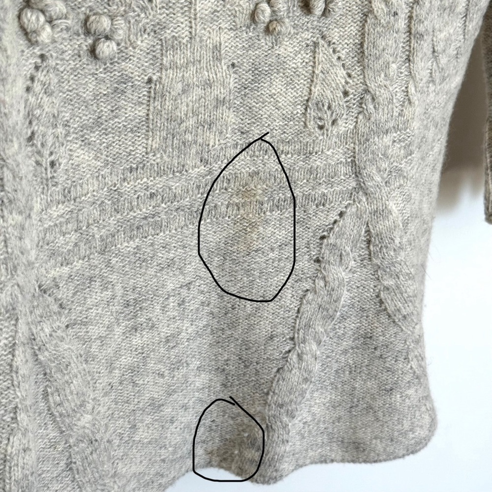 Anthropologie Moth Grey Textured Wool Blend Peplum Sweater Size Medium - Picture 11 of 11